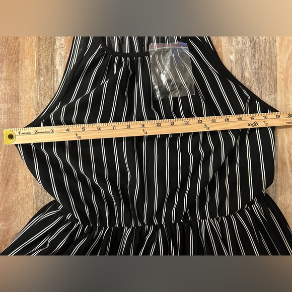 eShakti Black and White Striped Sleeveless Dress, Size Large 12 NWOT - Picture 13 of 15